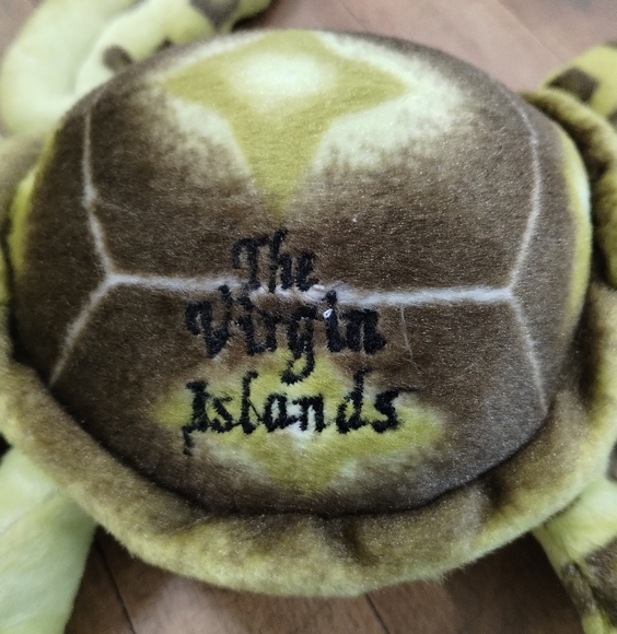 Plush Blue Eyed Baby Sea Turtle Yellow & Brown Spots - Picture 5 of 13